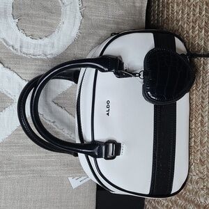 Aldo bowling bag black and white